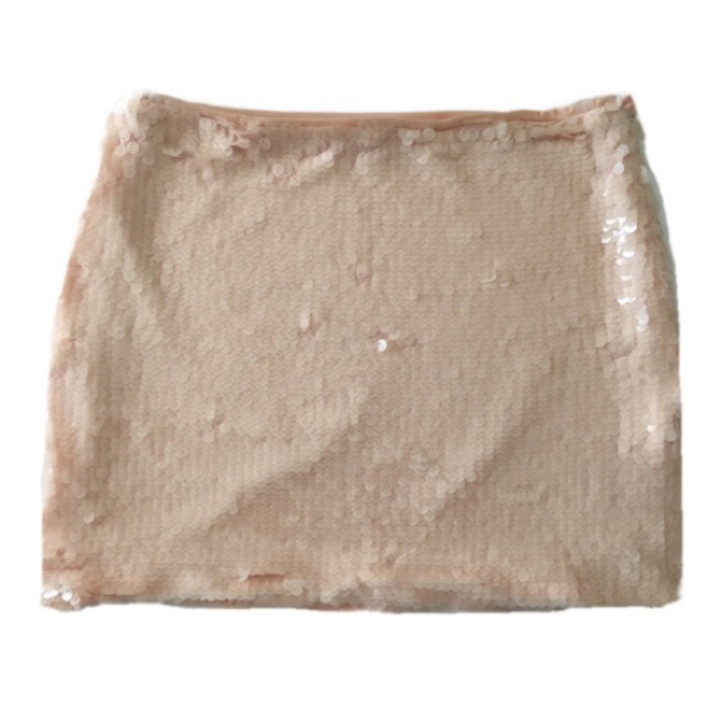 Forever 21 Baby Pink Peach Sequin Mini Skirt
